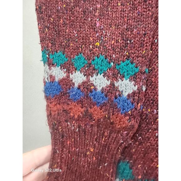 North Wales Sportswear Large V Neck Sweater Mens Wool Blend Geometric Print - Picture 4 of 8